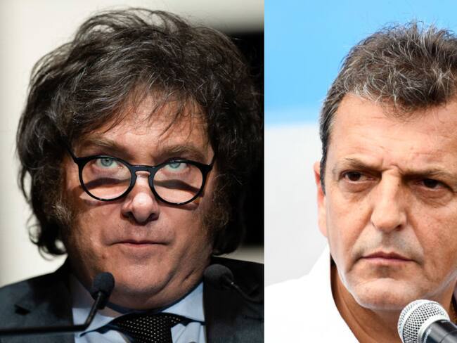 Javier Milei y Sergio Massa. Fotos: GettyImages