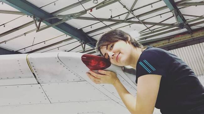 Michele Kobke aseguró que desde que vio el avión Boeing 737-800 en el aeropuerto Tegel en Berlín en 2014, se sintió atraída por él.. Foto: Instagram