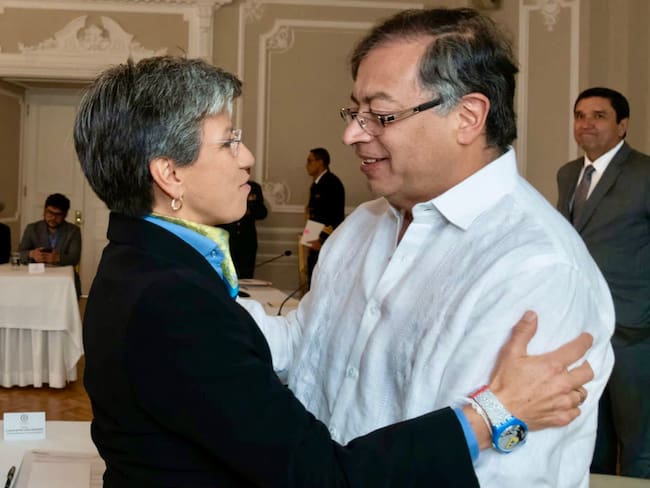 Alcaldesa Claudia López y presidente de la República, Gustavo Petro. Foto: Alcaldía