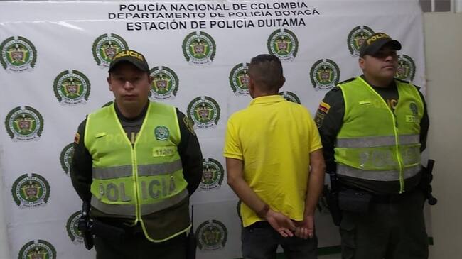 El capturado fue puesto a disposición ante el Juzgado Séptimo Penal del Circuito Seccional Cúcuta.. Foto: Policía de Boyacá
