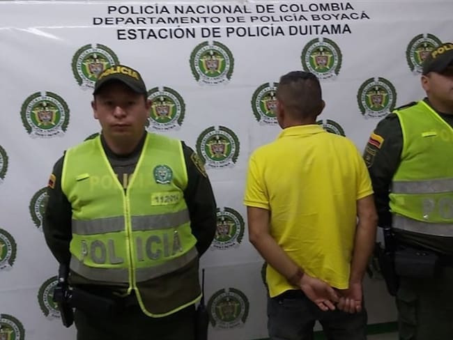 El capturado fue puesto a disposición ante el Juzgado Séptimo Penal del Circuito Seccional Cúcuta.. Foto: Policía de Boyacá
