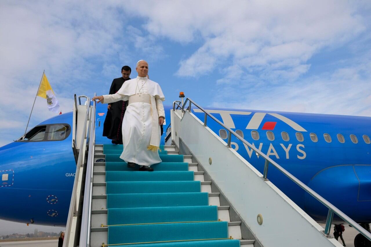 Papa León XIV llega a Turquía. Foto: Vatican Media