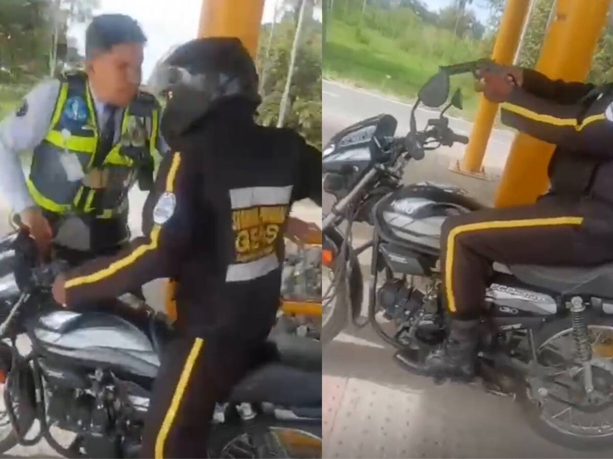 Motociclista hiere con arma traumática a agente de tránsito en Candelaria, Valle