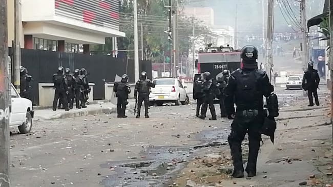 En la reciente protesta realizada en la capital del Cauca se registraron disturbios . Foto: Cortesía Javier Astaiza