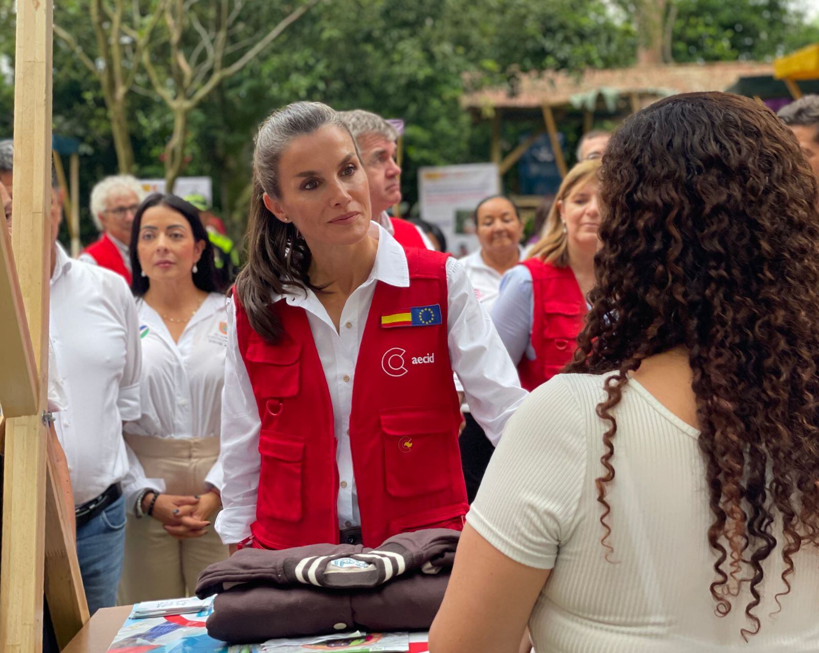 La reina consorte de España, Letizia Ortiz Rocasolano, en su visita al Valle del Cauca. Foto: W Radio.