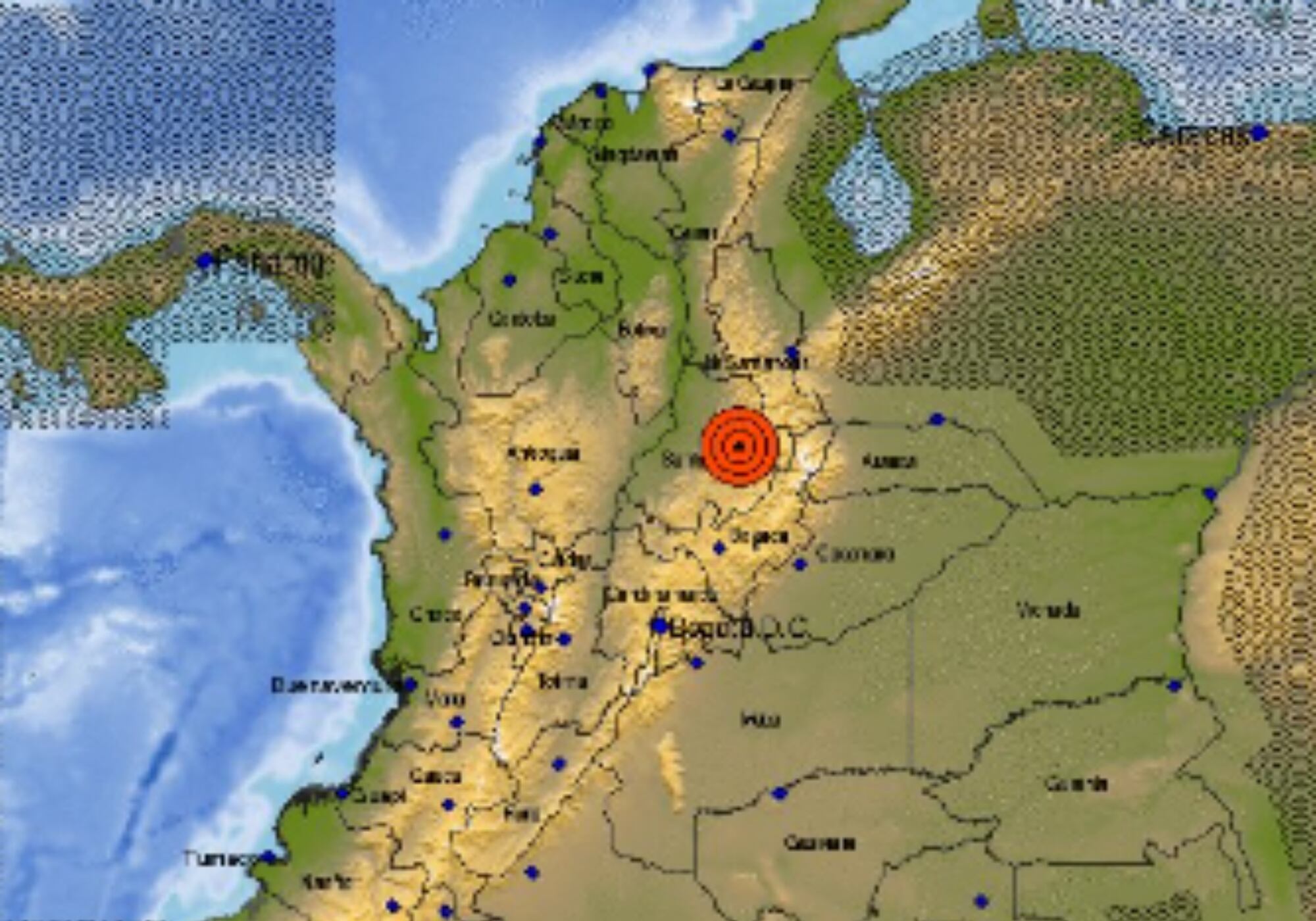 Temblor en Santander, Colombia. Foto: Servicio Geológico Colombiano