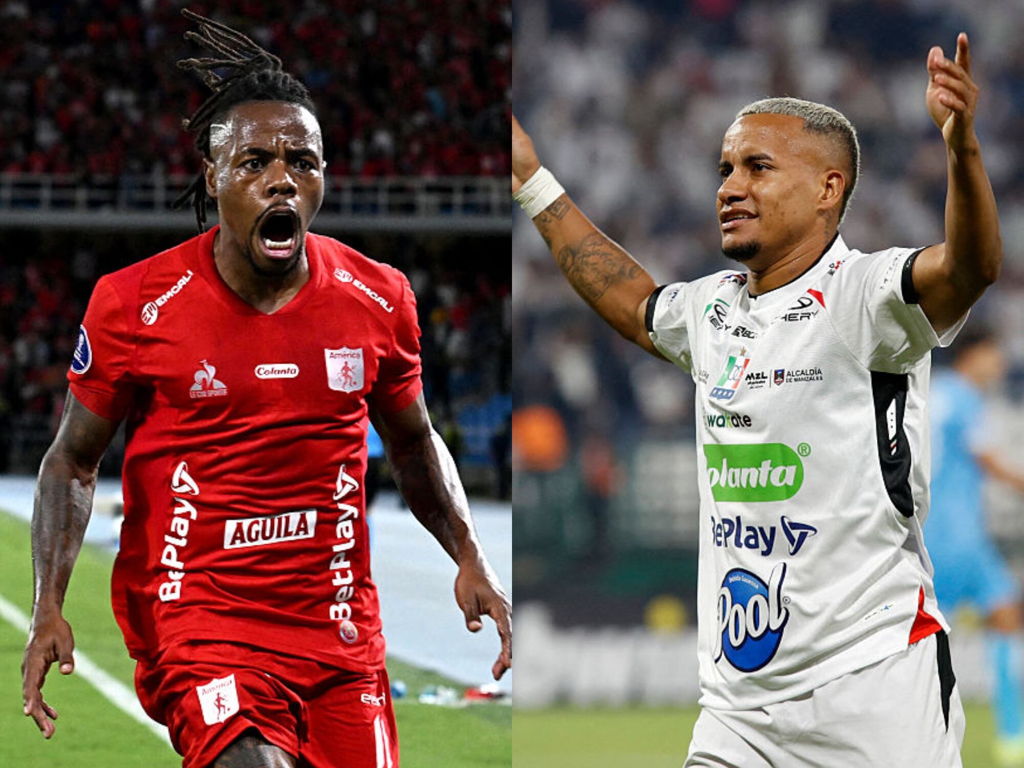 Jhon Murillo y Michael Barrios. Fotos: (Photo by JOAQUIN SARMIENTO/AFP via Getty Images) / (Photo by JOHN BONILLA/AFP via Getty Images)