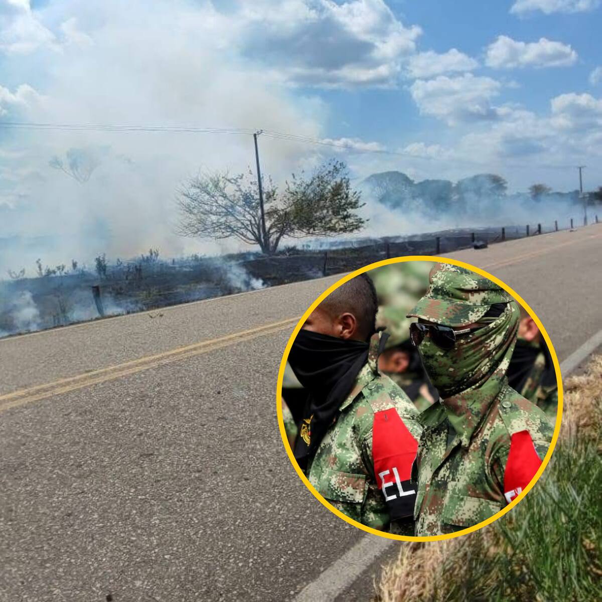 El ELN habría provocado un incendio de grandes proporciones en Tame, Arauca