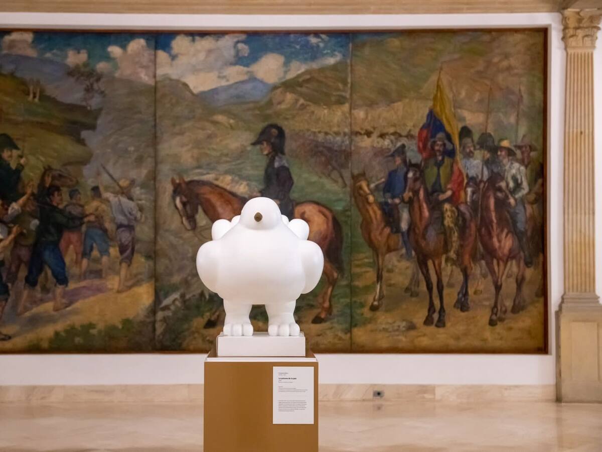 Santos propone llevar ‘Paloma de la Paz’ de Botero al Capitolio durante homenaje