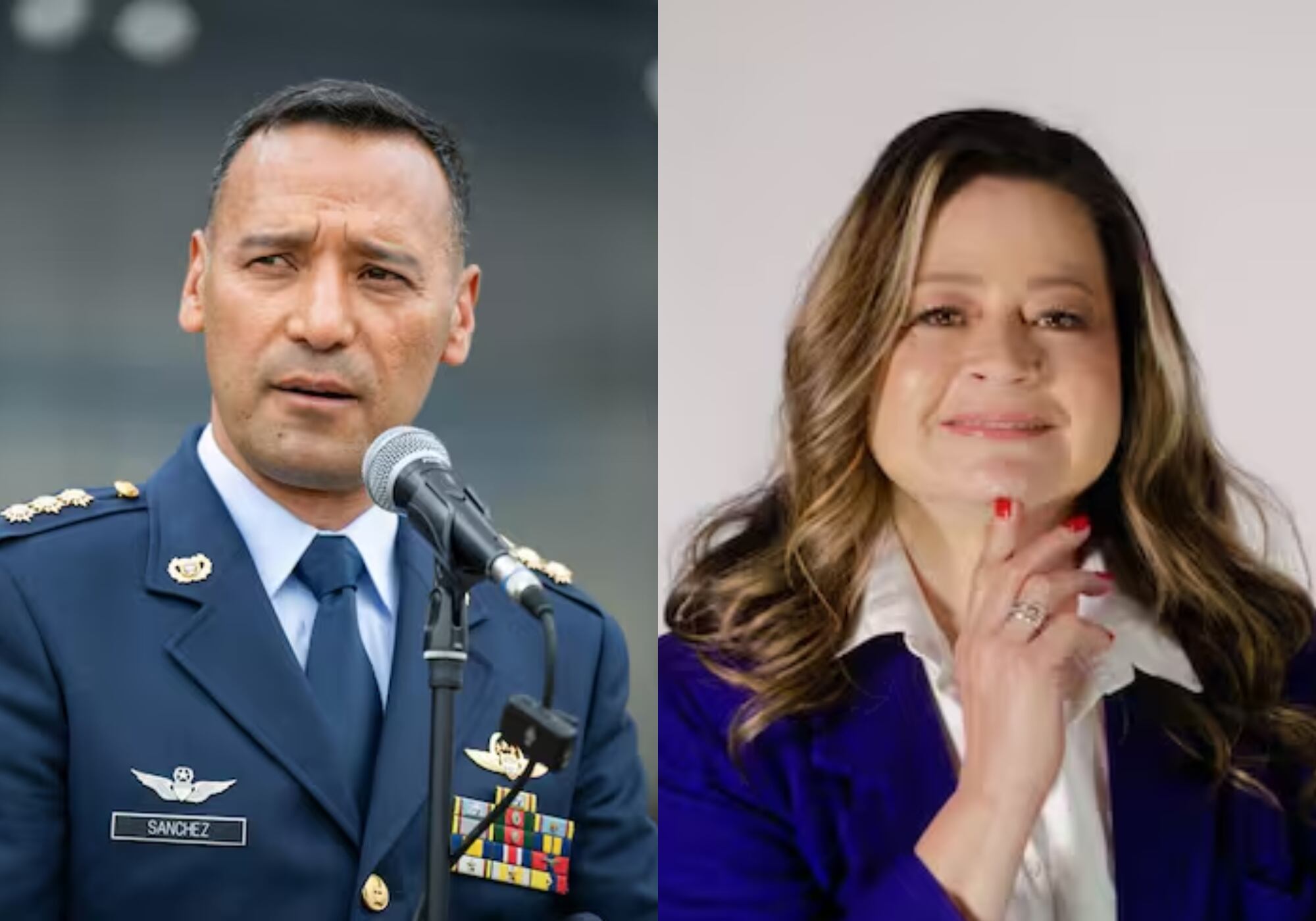 El ministro de Defensa Nacional, Pedro Sánchez Suarez, y la ministra de Transporte, María Fernanda Rojas