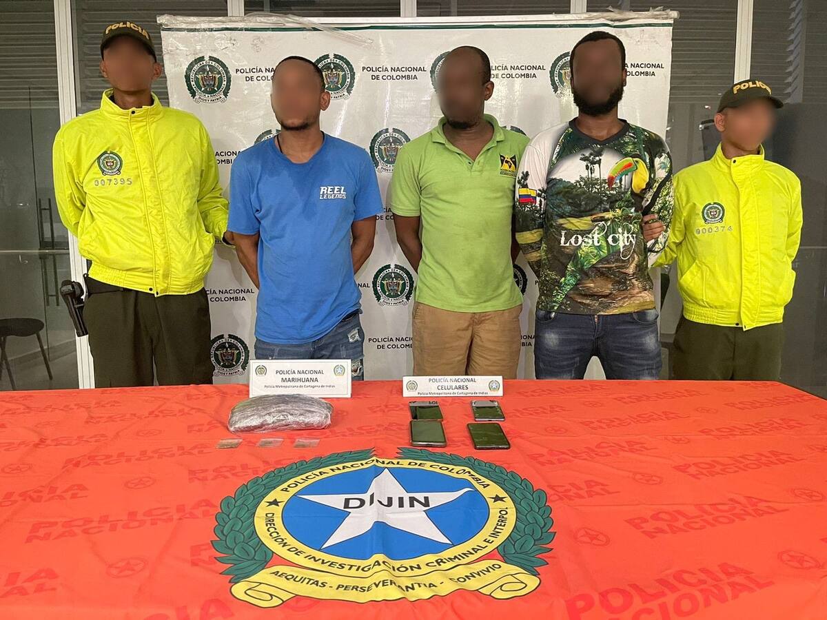 Capturan a 3 jamaiquinos por tráfico de drogas en Cartagena con 1.500 dosis de marihuana
