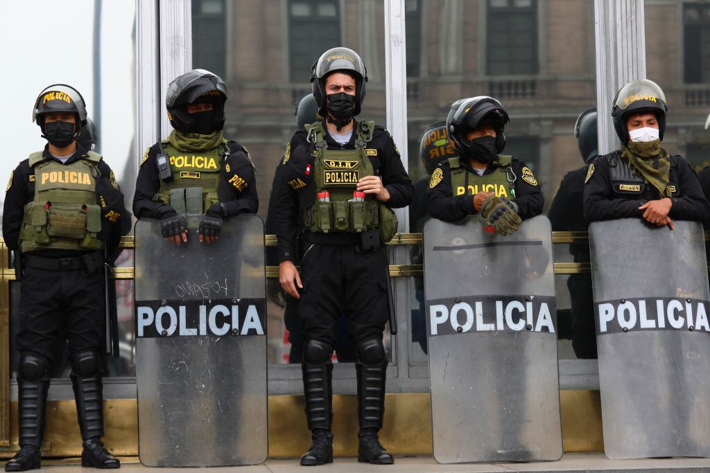 Policía de Perú. Foto: Klebher Vasquez/Anadolu Agency via Getty Images