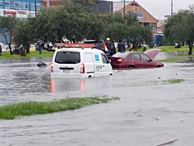 Aguacero inundó el centro de Bogotá. Foto: Colprensa / Las fuertes lluvias afectaron a Bogotá