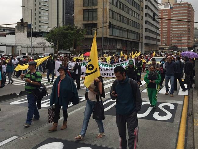 Marcha en contra de la reforma tributaria. Foto: W Radio.