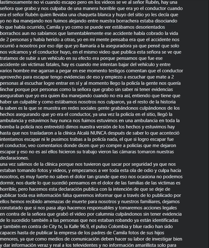 Comunicado. Foto: Redes sociales