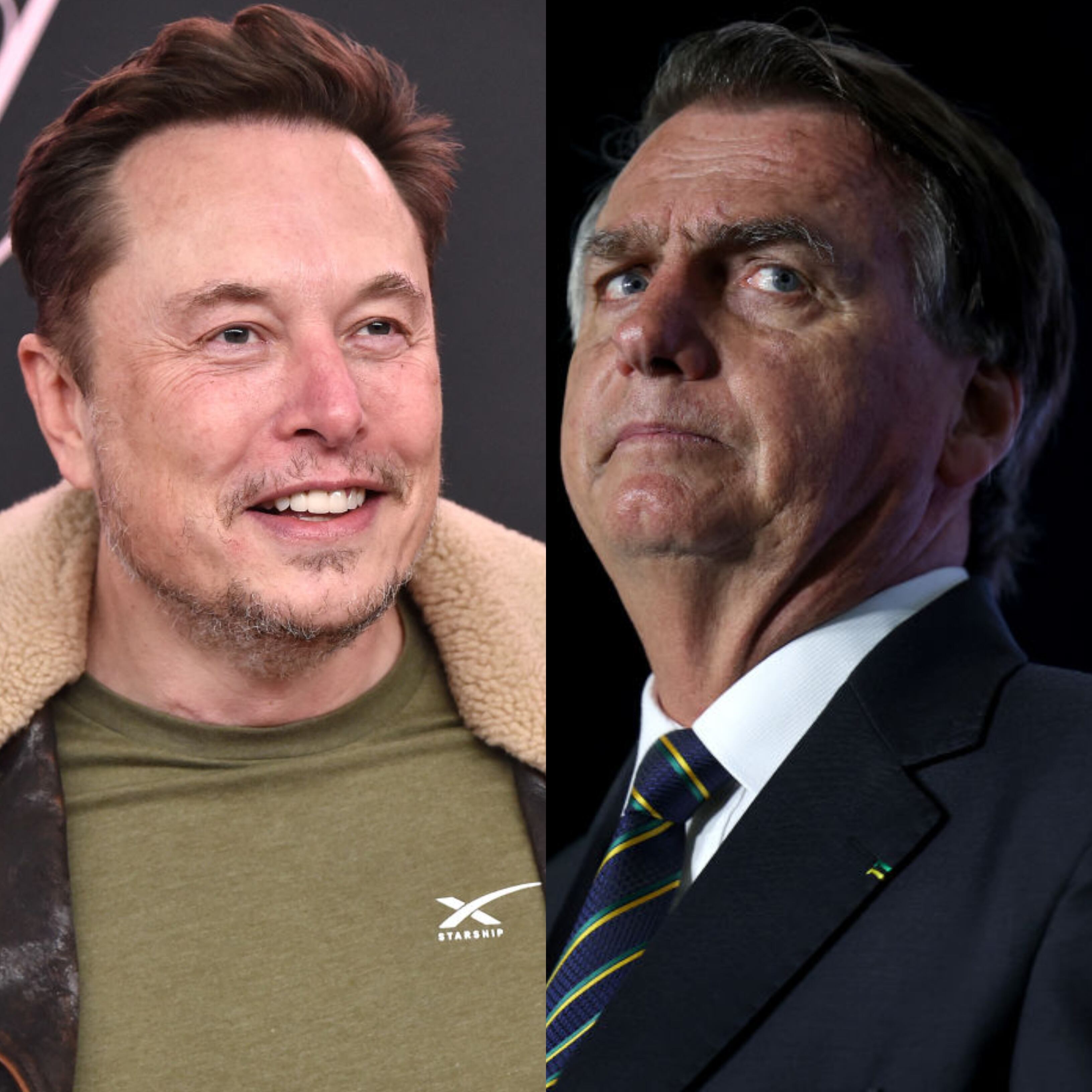 Elon Musk y Jair Bolsonaro. Fotos: Getty Images.