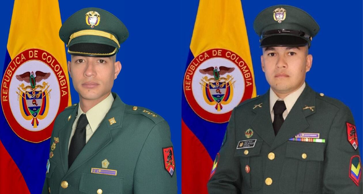 Capitán Juan Pablo Herrera Mazo y al sargento segundo Carlos Rojas Otavo. Foto: cortesía Ejército Nacional.