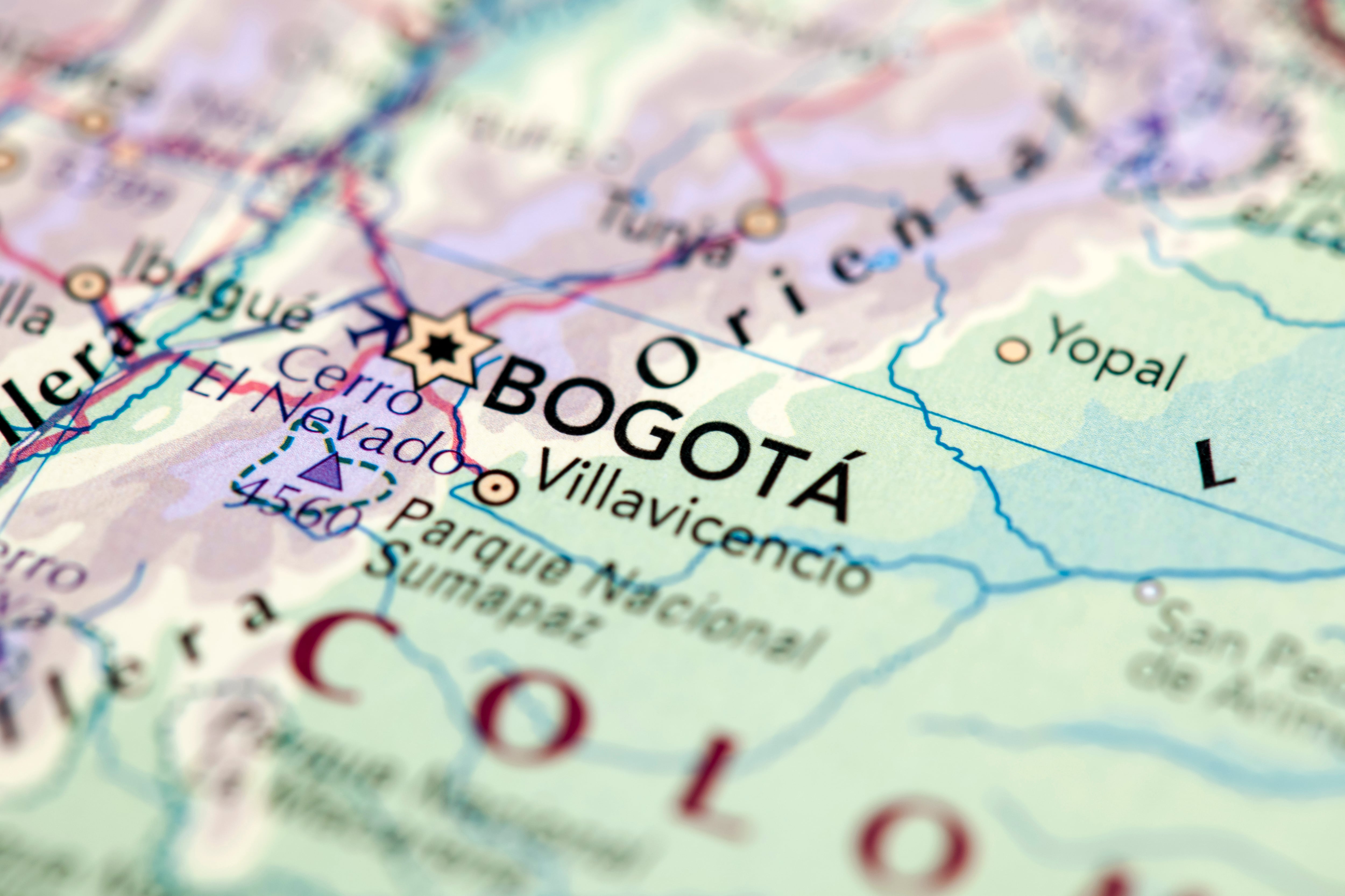Mapa de Bogotá.