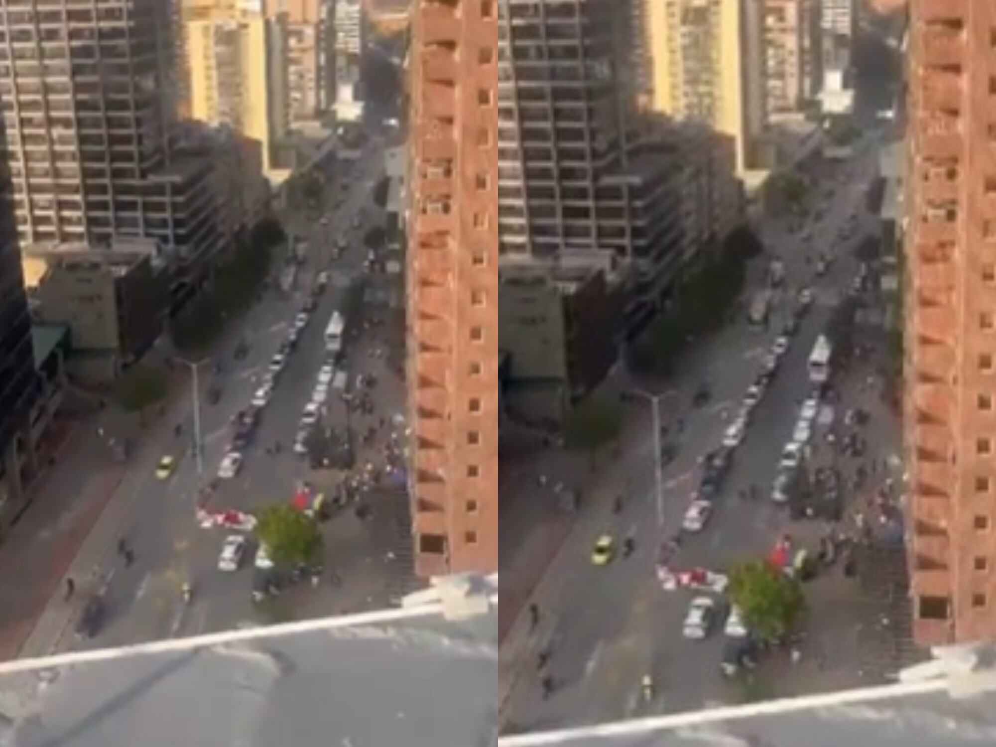 Vehículos de UNP, financiados con impuestos, llevan 3 días bloqueando la Séptima, en Bogotá