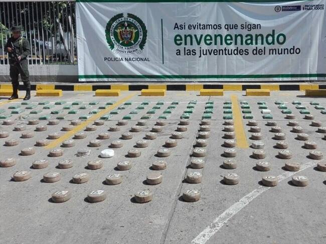 Incautan 336 kilos de clorhidrato de cocaína del Clan de Golfo en Cartagena. Foto: Policía Cartagena