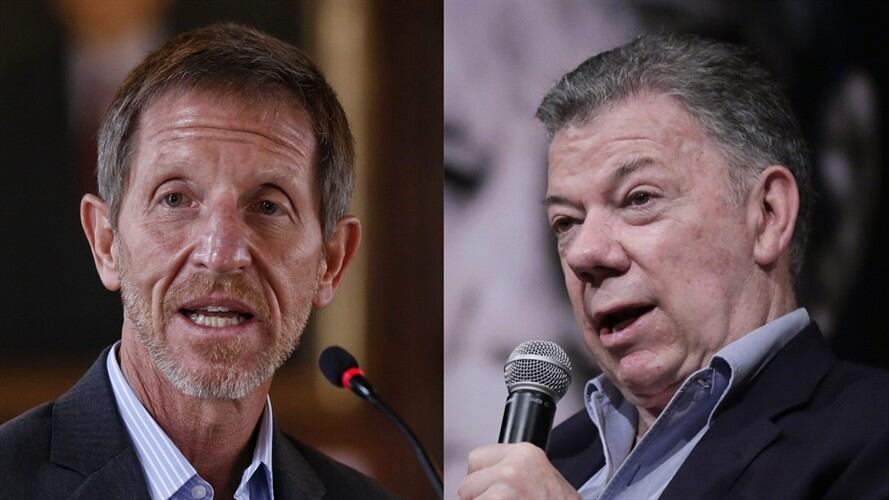 Consejero para la estabilización y consolidación, Emilio Archila, y expresidente Juan Manuel Santos. Foto: Colprensa - Camila Díaz / Colprensa - Sergio Acero