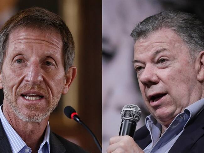 Consejero para la estabilización y consolidación, Emilio Archila, y expresidente Juan Manuel Santos. Foto: Colprensa - Camila Díaz / Colprensa - Sergio Acero