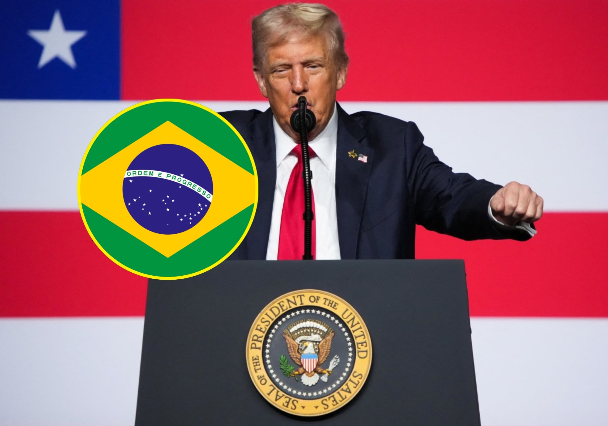 Donald Trump retiró el arancel del 40 % a ciertos productos de Brasil tras negociar con Lula. Foto: AFP.