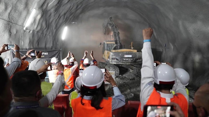 Túnel de La Paz se entregará en el 2022. Foto: Twitter Agencia Nacional de Infraestructura: @ANI_Colombia