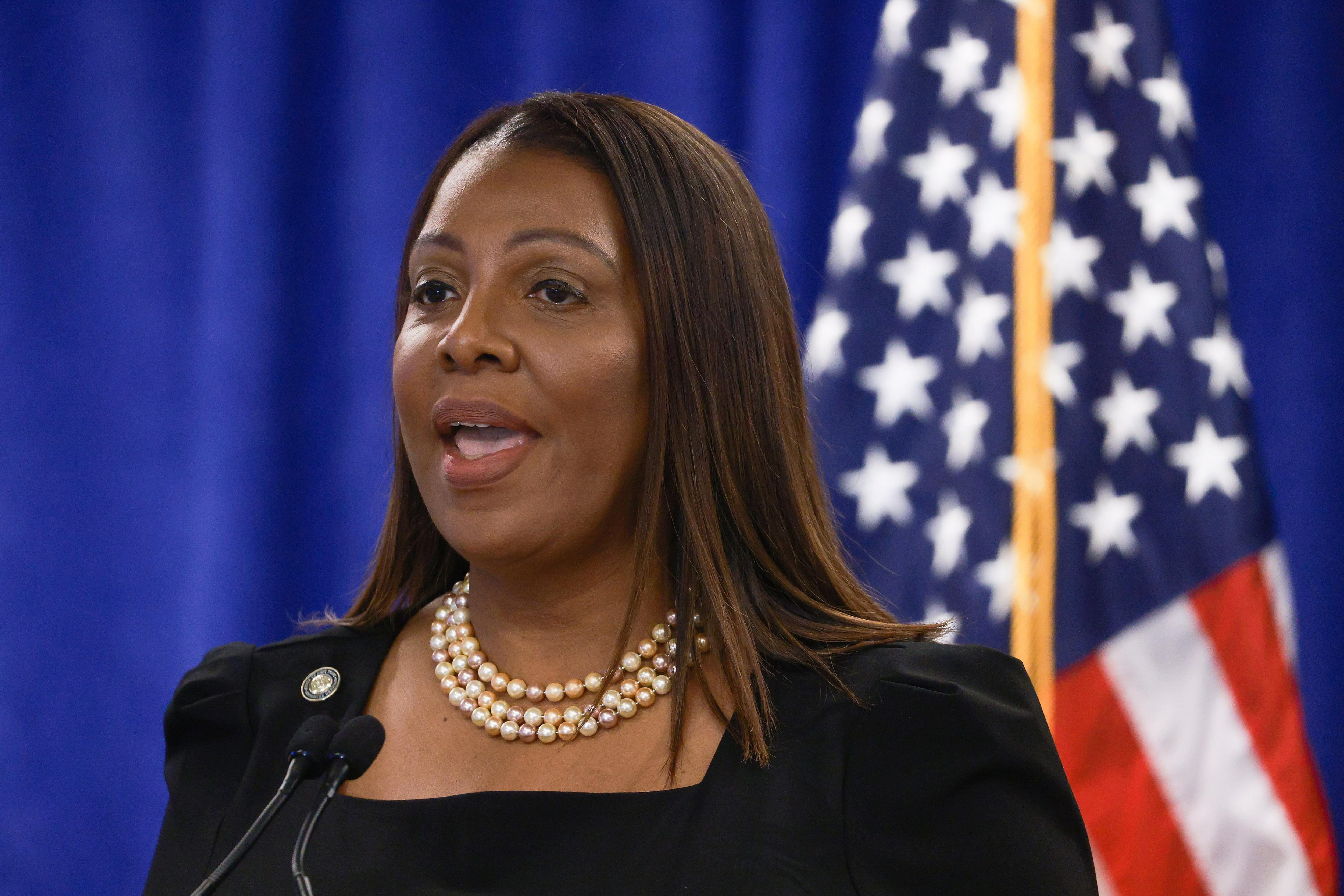 Fiscal general del estado de Nueva York, Letitia James. Foto: EFE/EPA/JUSTIN LANE