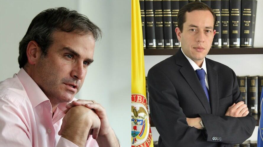 Pablo Felipe Robledo (i) cuestionó el nombramiento de Nelson Remolina en la Delegatura de Datos Personales, que haría su sucesor Andrés Barreto (d). Foto: Colprensa