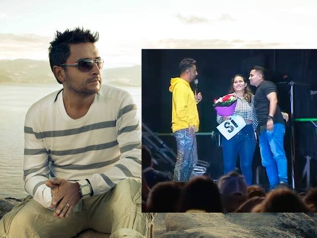 Video: Pareja se comprometió en concierto de Feria de Manizales y Alex Campos les dedicó una canción
