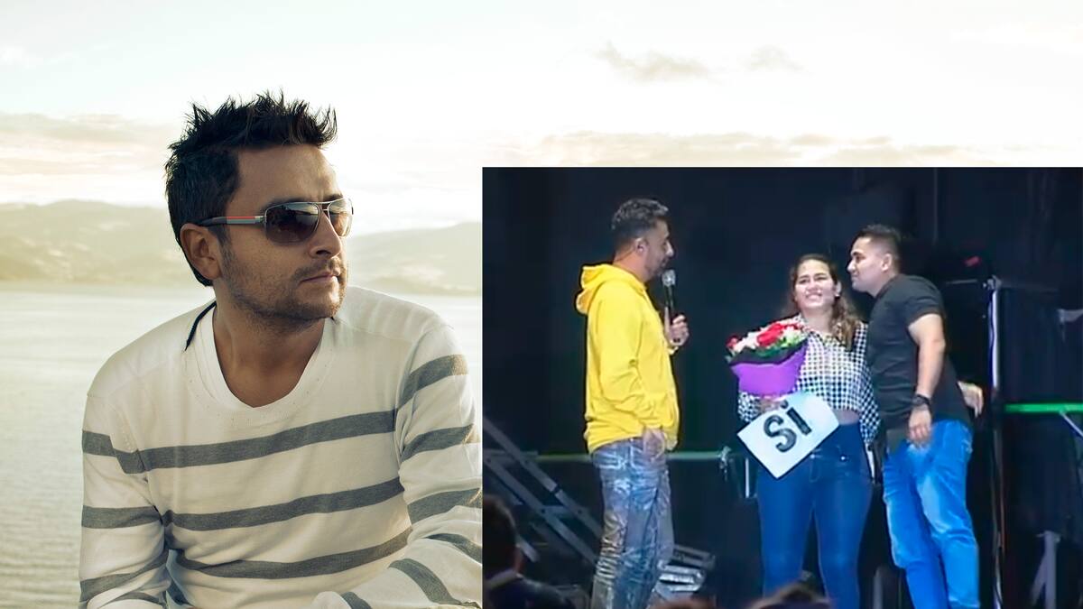 Video: Pareja se comprometió en concierto de Feria de Manizales y Alex Campos les dedicó una canción