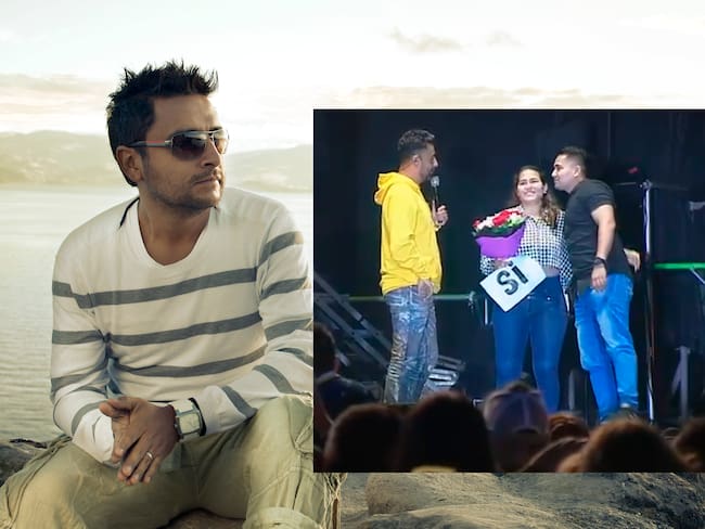 Video: Pareja se comprometió en concierto de Feria de Manizales y Alex Campos les dedicó una canción