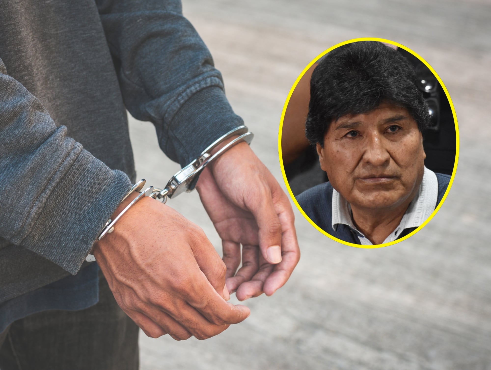 Imagen de referencia de detenido y Evo Morales. I Fotos. Getty Images.
