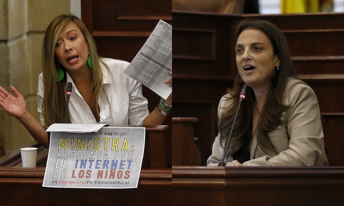 Katherine Miranda gana primer pulso a Karen Abudinen ante el Consejo Nacional Electoral. Fotos: Colprensa