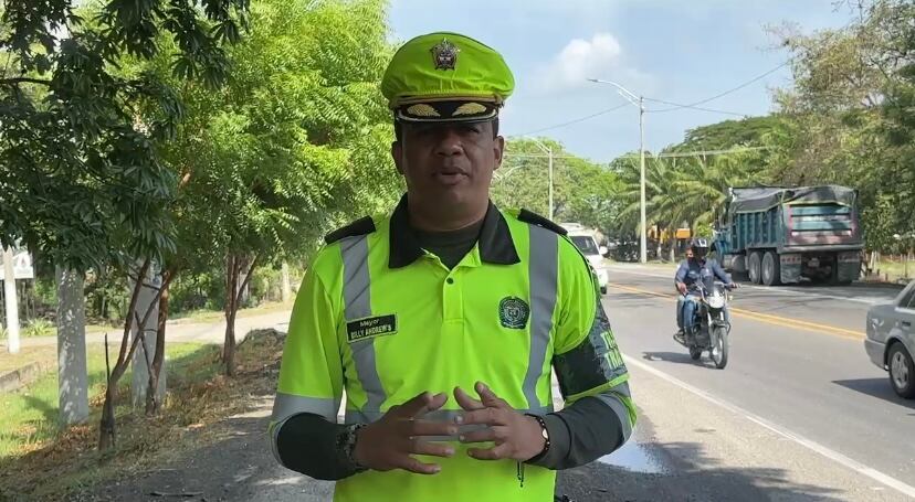 Billy Rubén Andrews Junco, jefe Seccional de Tránsito y Transporte de la Policía Metropolitana de Santa Marta.