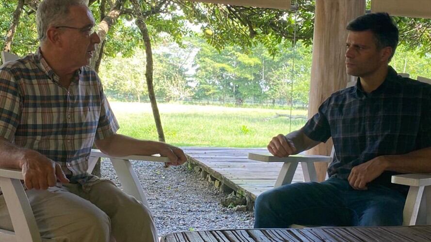 Líder venezolano Leopoldo López se reunió con el exsenador Uribe en ‘El Ubérrimo’.Foto:tomada de Twitter @leopoldolopez