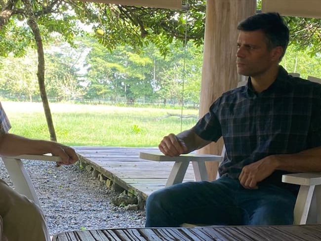 Líder venezolano Leopoldo López se reunió con el exsenador Uribe en ‘El Ubérrimo’.Foto:tomada de Twitter @leopoldolopez