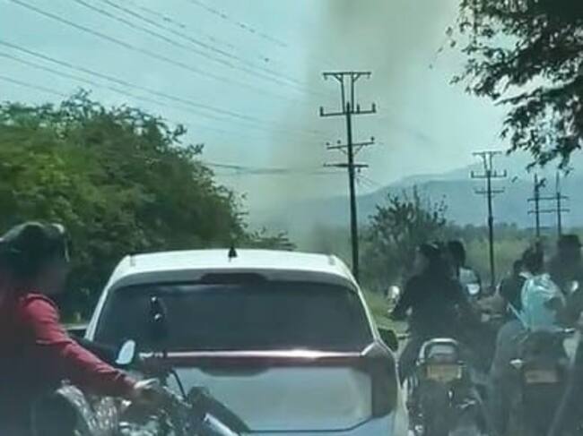 El tránsito en el sector fue suspendido mientras se recuperaba la seguridad. Crédito: Suministrada.