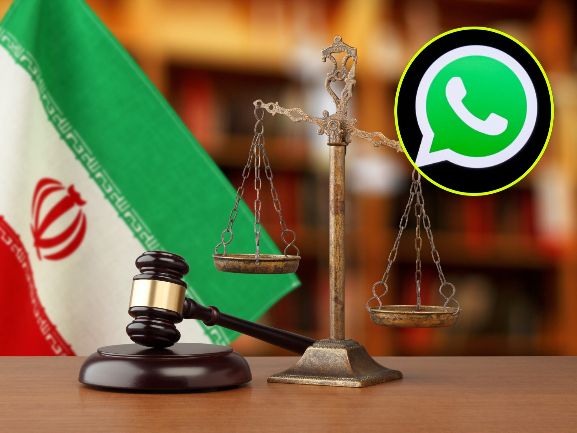 Justicia de Irán. I Foto: Getty Images. Logo de WhatsApp. I Foto: Jakub Porzycki/NurPhoto via Getty Images.