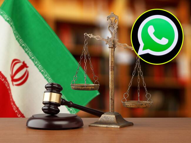 Justicia de Irán. I Foto: Getty Images. Logo de WhatsApp. I Foto: Jakub Porzycki/NurPhoto via Getty Images.