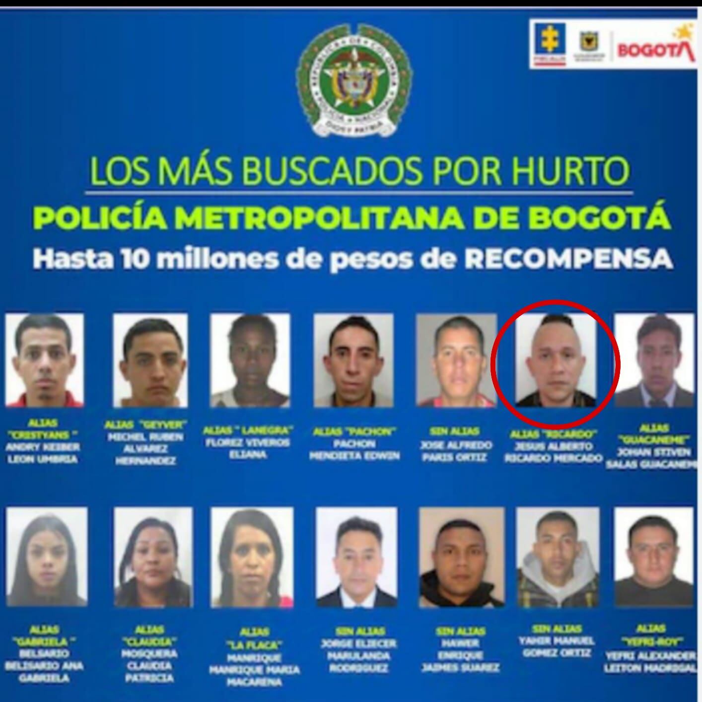 Capturan en Montería alias ‘Ricardo’, uno de los más buscados en Bogotá. Foto: Policía Nacional.