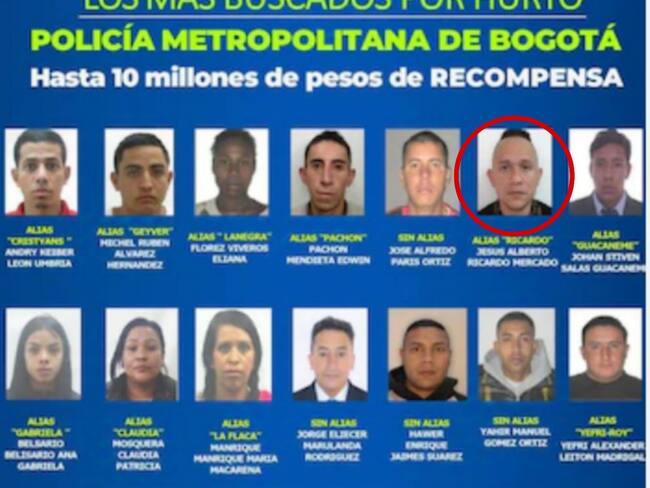 Capturan en Montería alias ‘Ricardo’, uno de los más buscados en Bogotá. Foto: Policía Nacional.