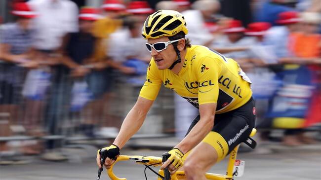 Thomas, que era octavo en la clasificación general de la Vuelta a Suiza, a 28 segundos del líder, el eslovaco Peter Sagan. Foto: Associated Press - AP.