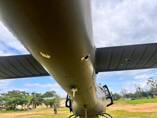 Ataque a aeronave de las Fuerzas Militares de Ecuador. Foto: X @FFAAECUADOR