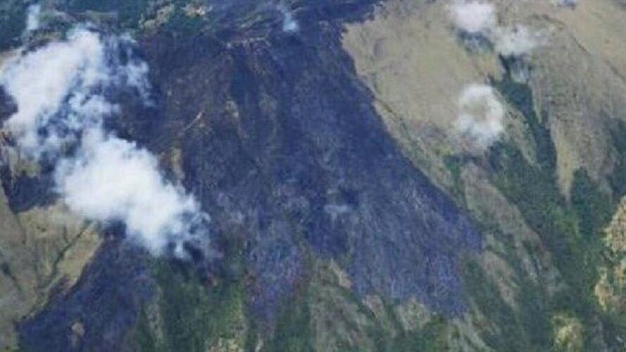 Incendio  páramo. Foto: Fuerza Aérea.