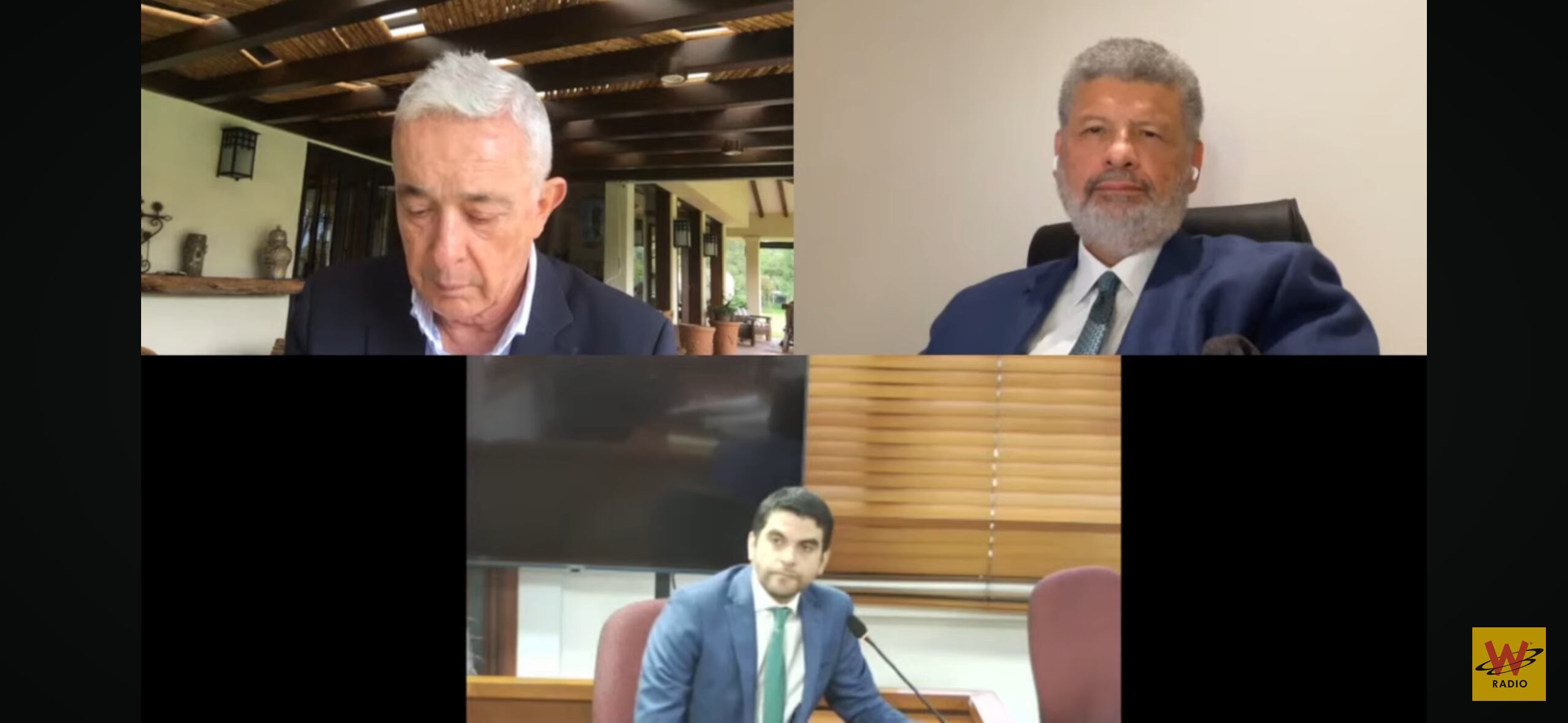 Álvaro Uribe, Jaime Lombana y Hernán Cadavid.