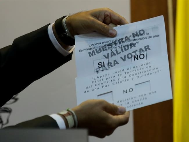 Tarjeta electoral del plebiscito. Foto: Colprensa - Diego Pineda