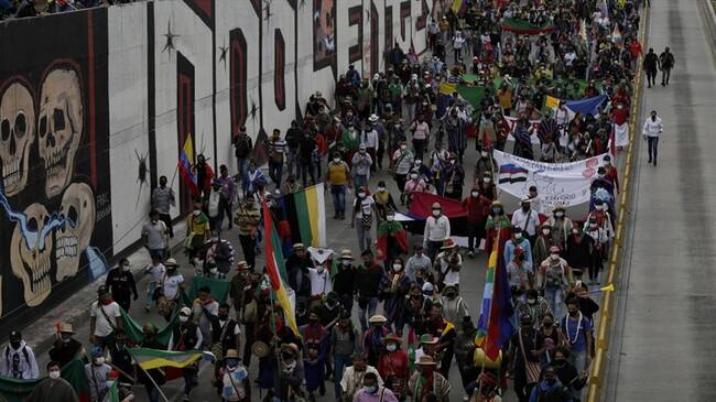 Manifestaciones durante el paro nacional en Colombia. Foto: Colprensa - Sergio Acero