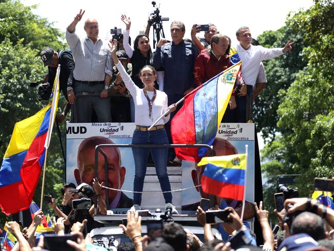 La líder opositora de Venezuela María Corina Machado. EFE/ Ronald Peña R.